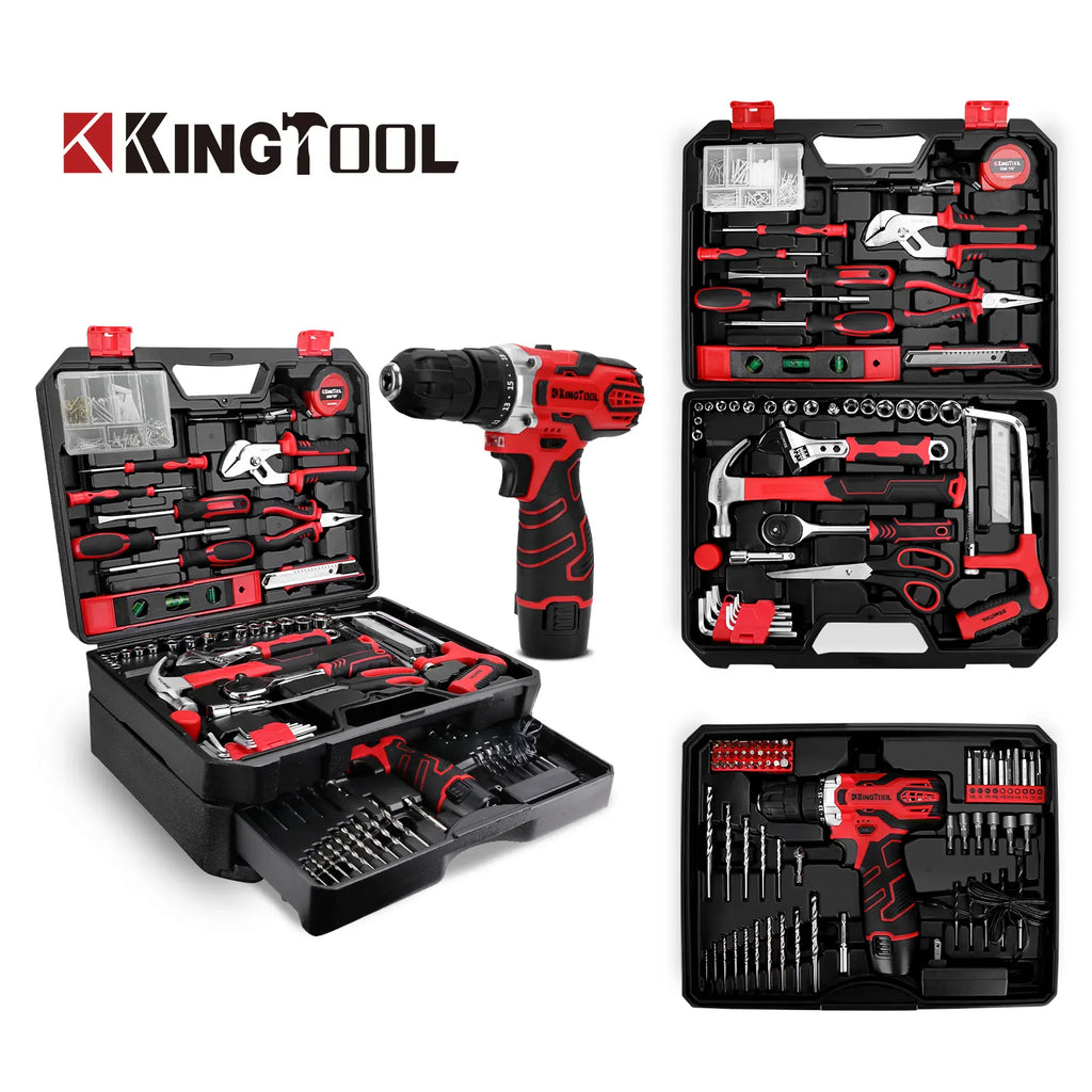 276-Piece Tool Set Kit - Tool kit with 12V Cordless Power Drill Driver Toolbox