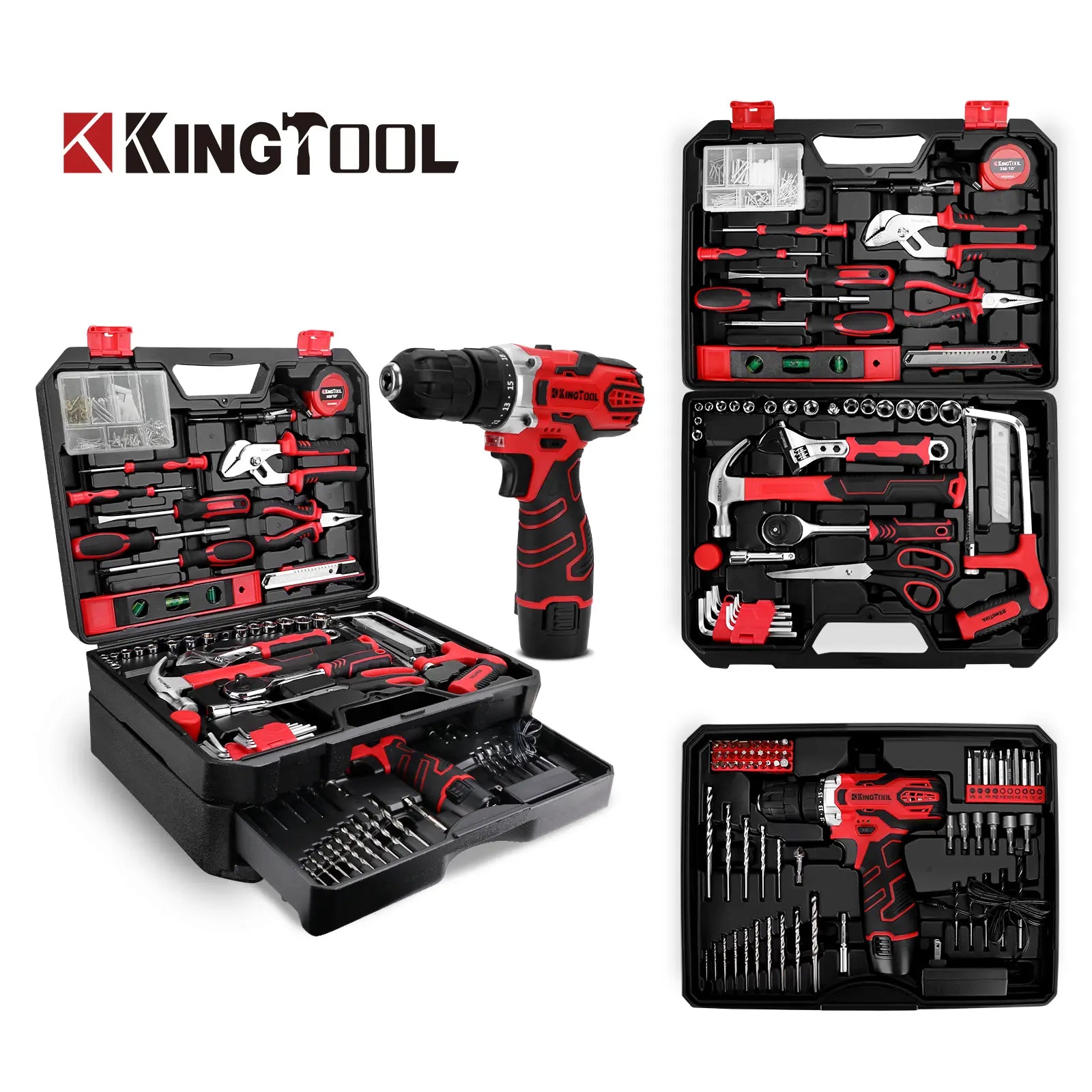 276-Piece Tool Set Kit - Tool kit with 12V Cordless Power Drill Driver Toolbox