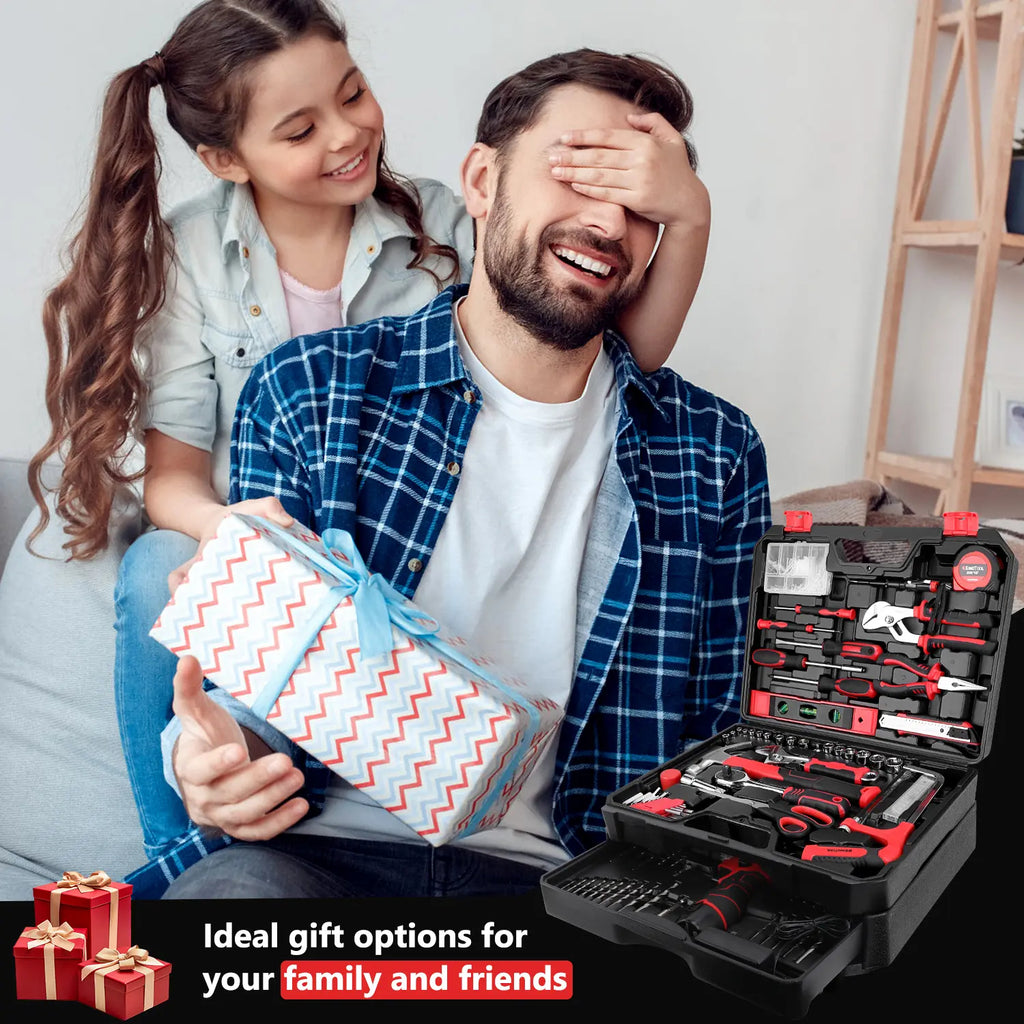 276-Piece Tool Set Kit - Tool kit with 12V Cordless Power Drill Driver Toolbox