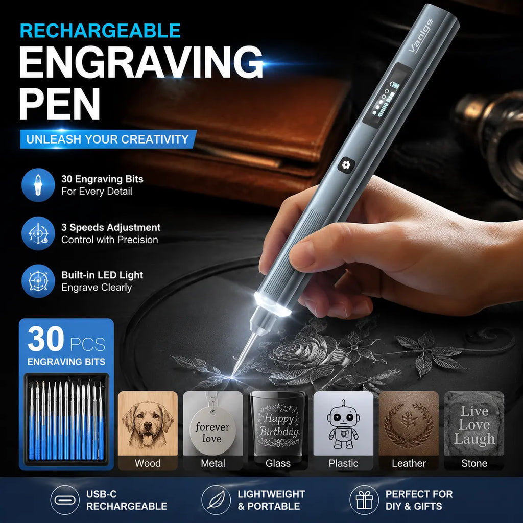 Cordless Rechargeable Engraving Pen Kit, 5-Speed