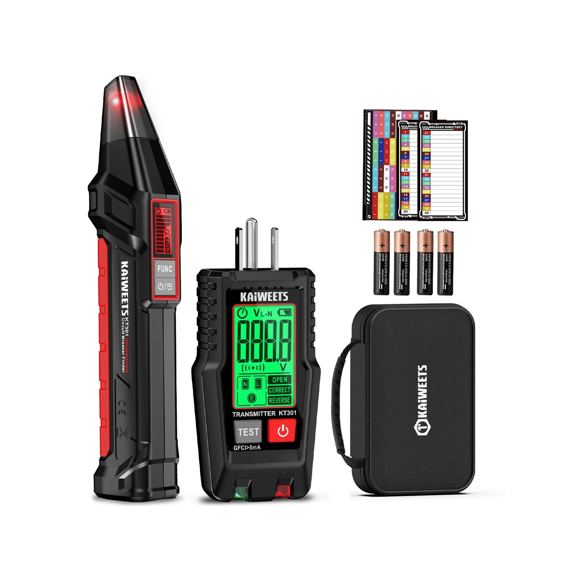 KAIWEETS KT301P AC-Leitungssucher mit LCD-Anzeige und GFCI-Tester