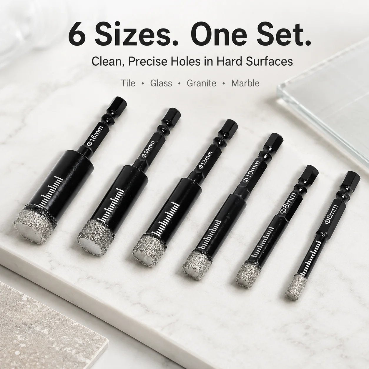 🔥6 Pcs Diamond Drill Bits Set