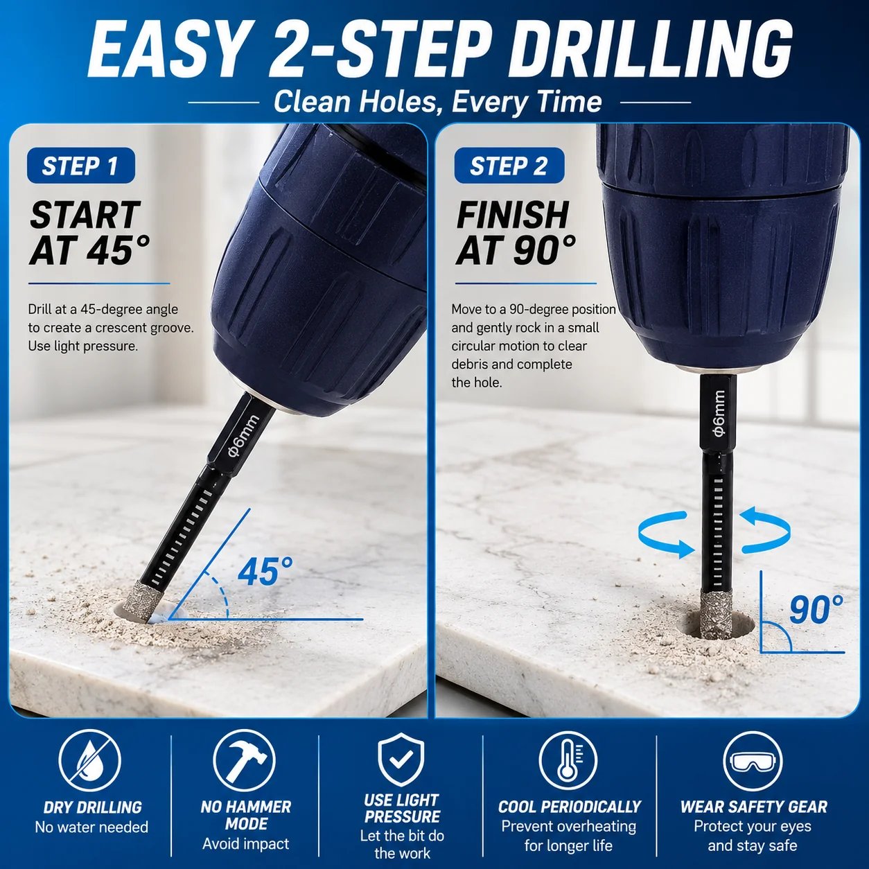 🔥6 Pcs Diamond Drill Bits Set