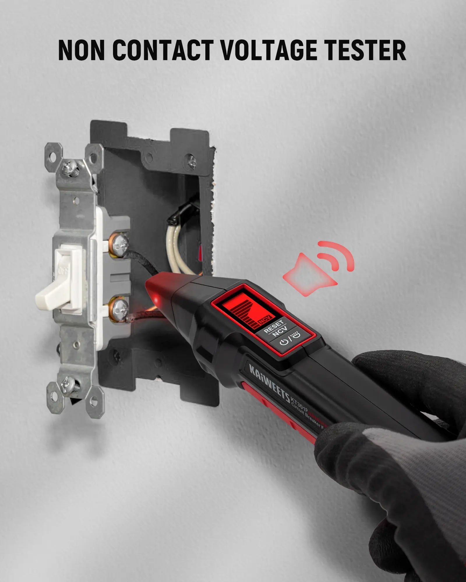 KAIWEETS KT301P AC Circuit Breaker Finder Tool with LCD Display and GFCI Tester