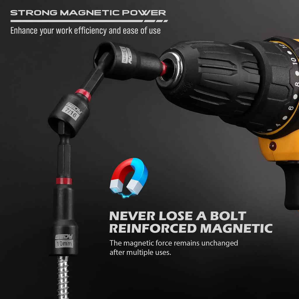 Magnetic Impact Nut Driver Set, Metric & SAE