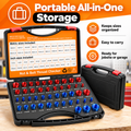 44-Piece SAE & Metric Nut & Bolt Thread Checker Gauge Set with Carry Case