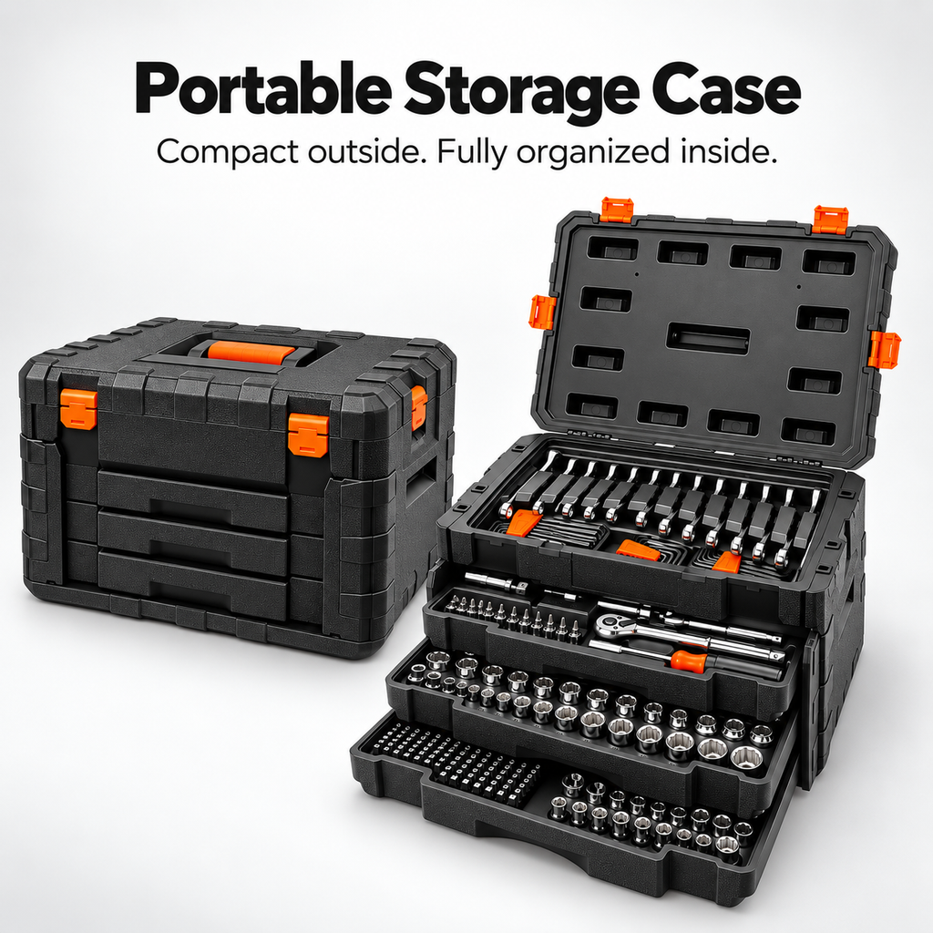 450-Piece Professional Mechanic Tool Set with Portable Storage Case