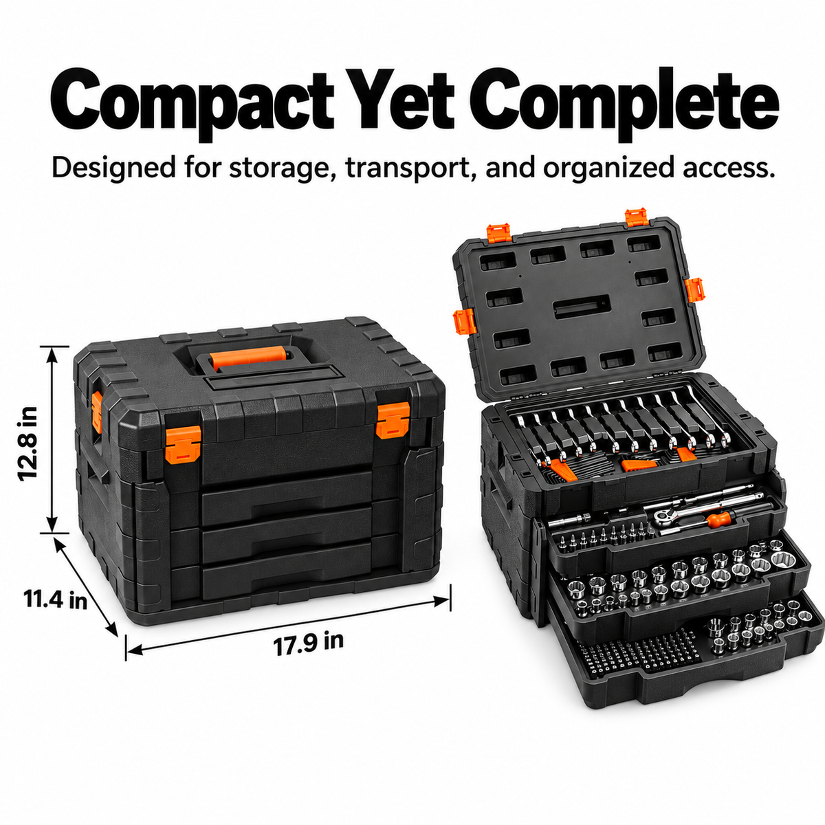 450-Piece Professional Mechanic Tool Set with Portable Storage Case