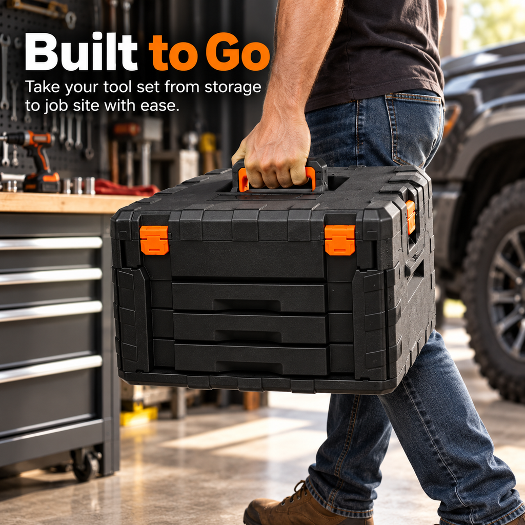 450-Piece Professional Mechanic Tool Set with Portable Storage Case