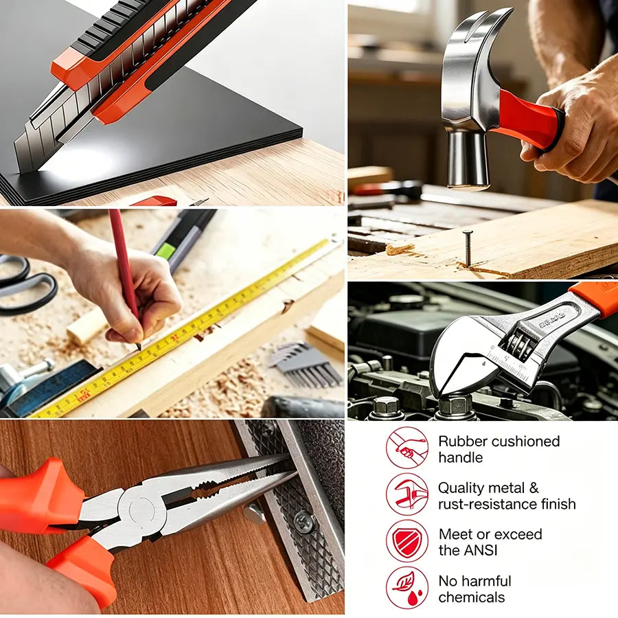 128 Piece Tool Set Kit with 21V Cordless Drill, Red