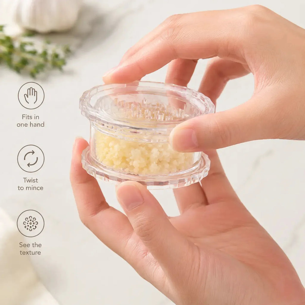 2PCS Clear Manual Garlic Twister and Ginger Mincer Tool