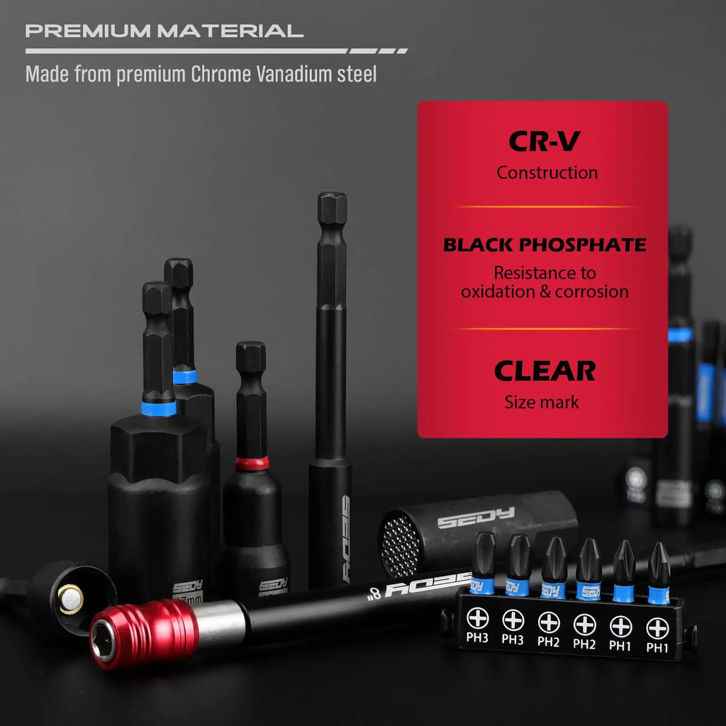 Magnetic Impact Nut Driver Set, Metric & SAE