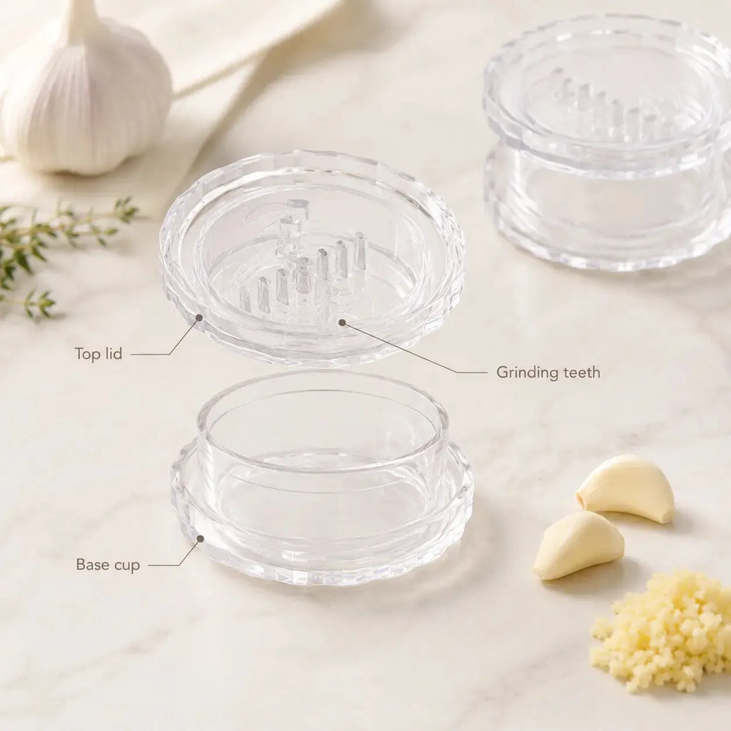 2PCS Clear Manual Garlic Twister and Ginger Mincer Tool